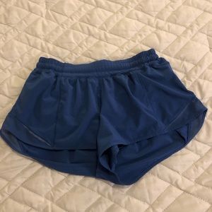 lululemon blue hotty hot shorts